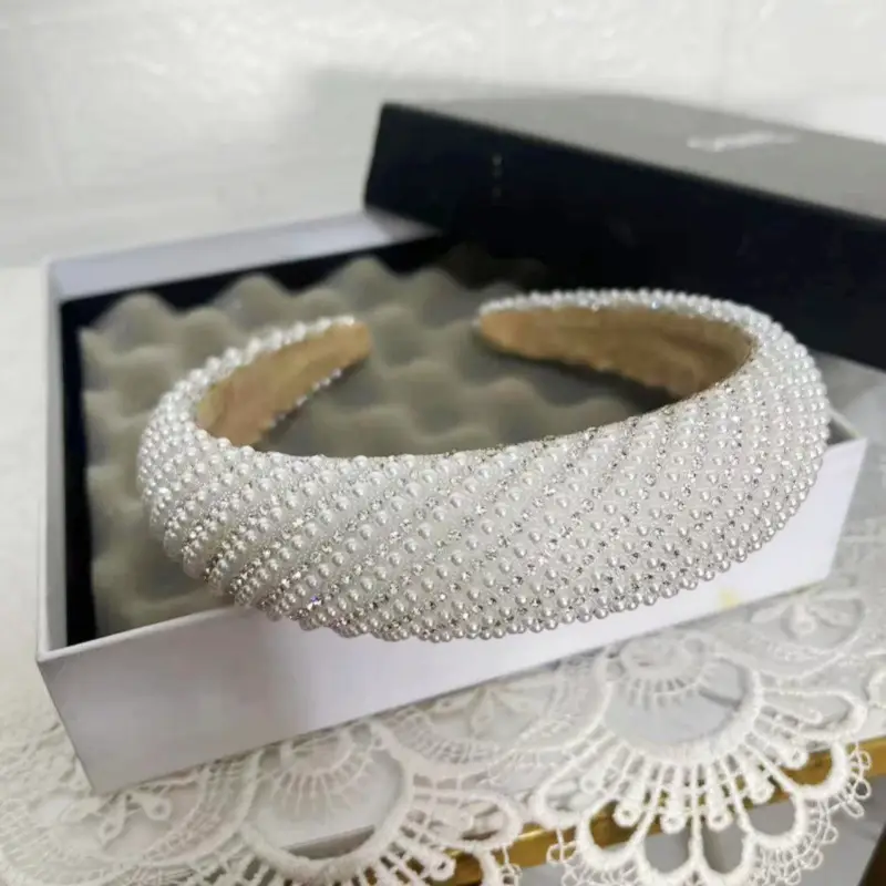Pearl Rhinestone Hairpin Headband for Women