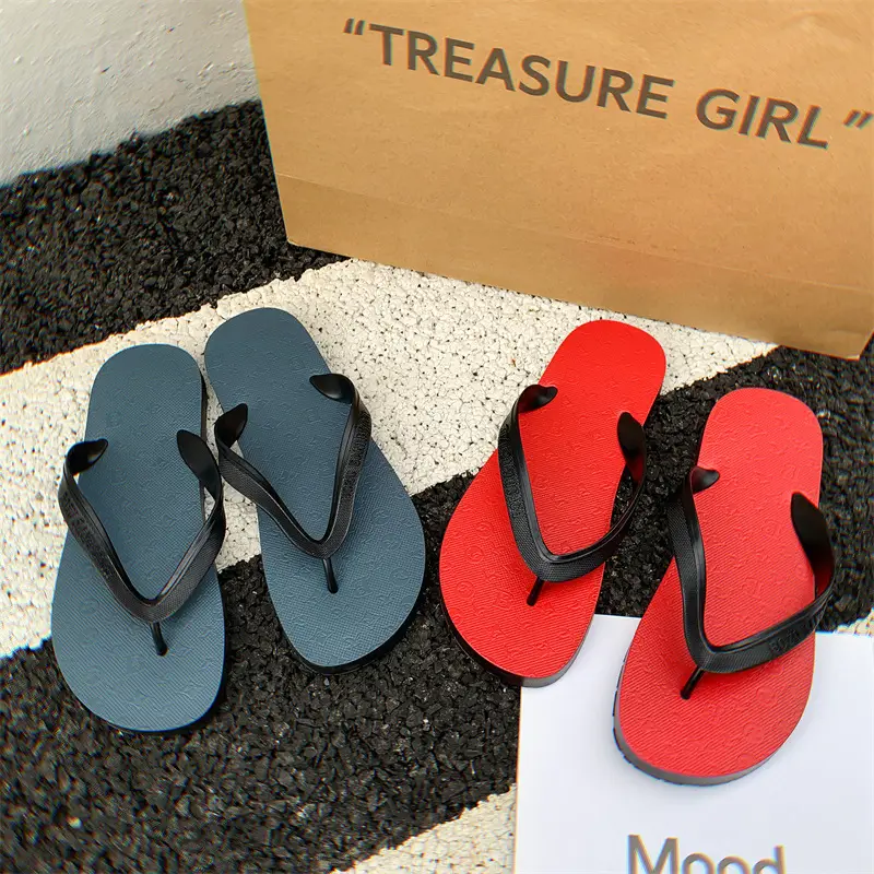 Men's Black Beach Flip Flops Summer Slippers