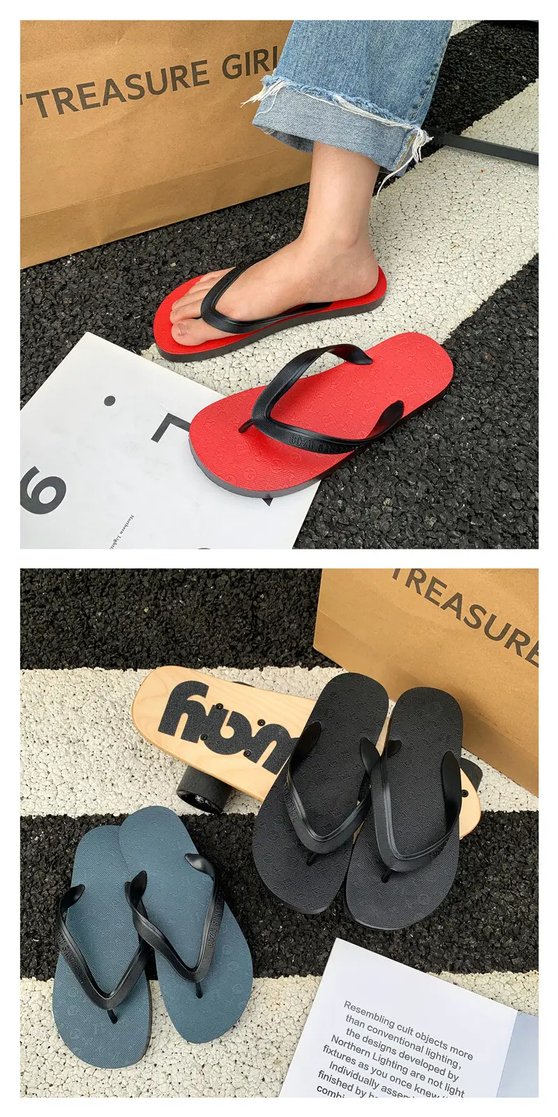 Men's Black Beach Flip Flops Summer Slippers — feature 6