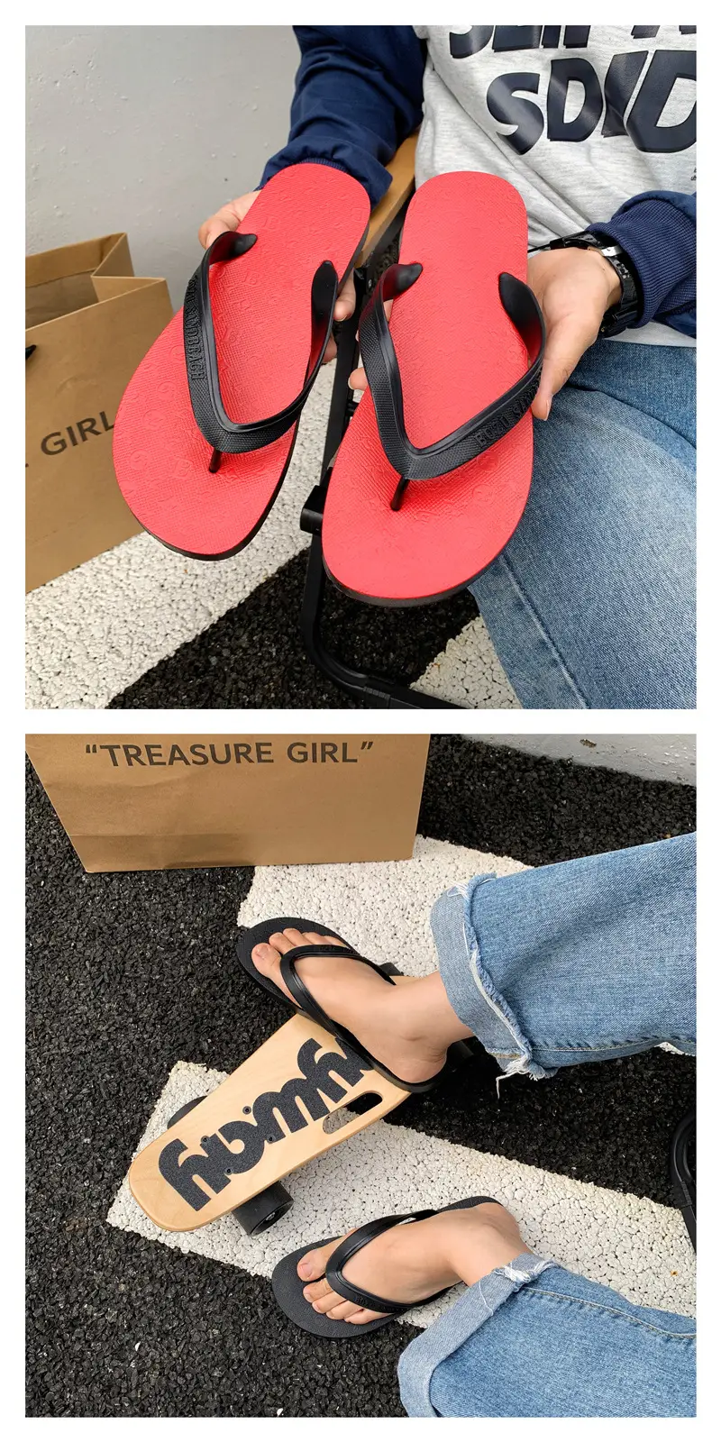 Men's Black Beach Flip Flops Summer Slippers — feature 8