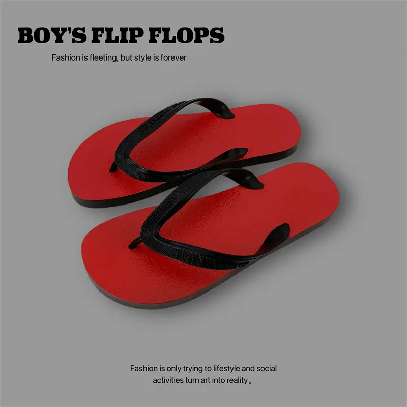 Men's Black Beach Flip Flops Summer Slippers