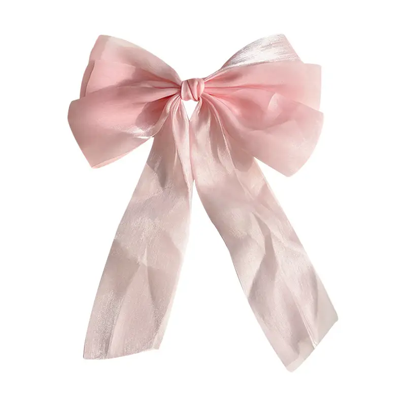 Cream Sweet Mesh Hairpin Bow for Girls 2023 Spring - Image 10