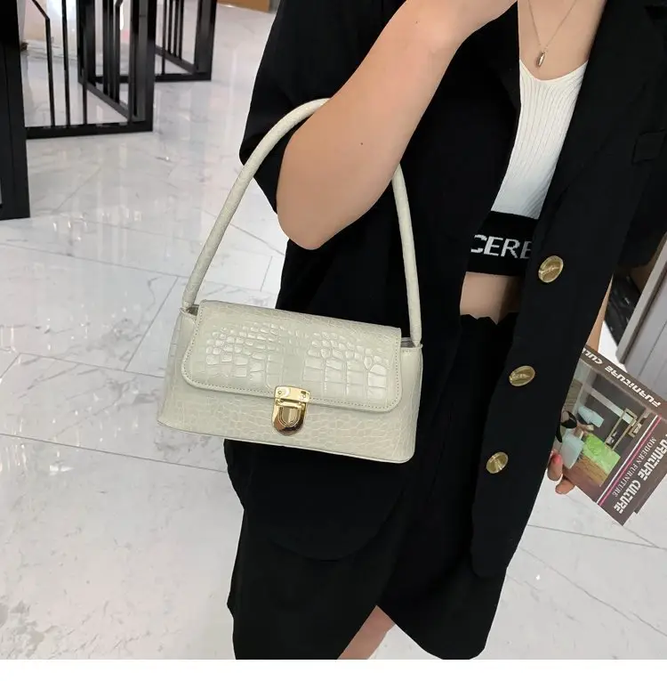 Women's Purple Croc Leather Shoulder Bag 2023 — feature 13