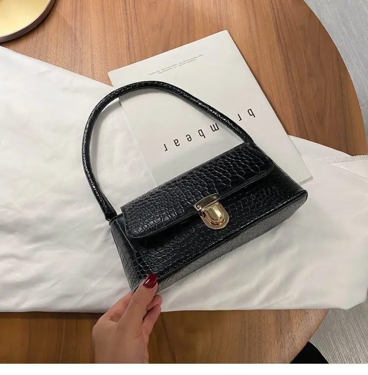 Women's Purple Croc Leather Shoulder Bag 2023 — feature 20
