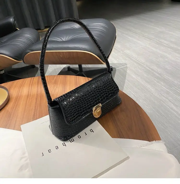 Women's Purple Croc Leather Shoulder Bag 2023 — feature 21