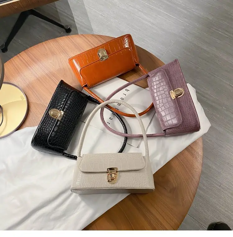 Women's Purple Croc Leather Shoulder Bag 2023 — feature 24