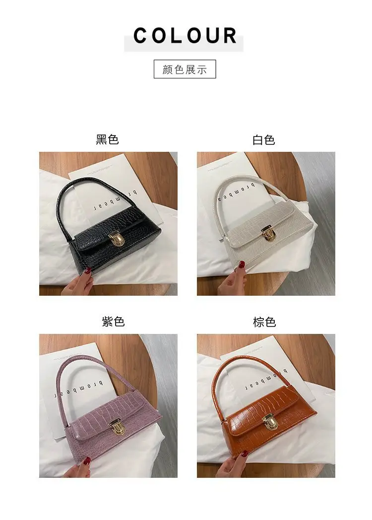 Women's Purple Croc Leather Shoulder Bag 2023 — feature 3