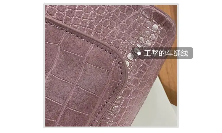 Women's Purple Croc Leather Shoulder Bag 2023 — feature 5