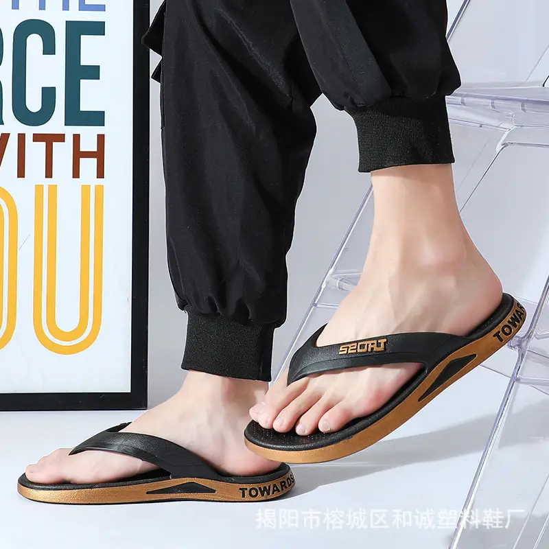 Men's White Rubber Flip Flops Summer Casual Sandals