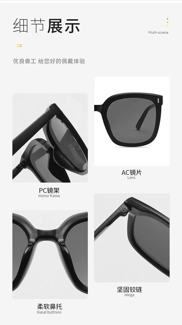Face-Slimming Sunglasses for Women Black Polarized β feature 11