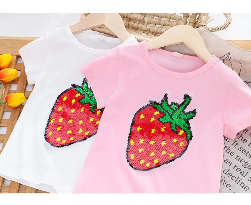 Girls Sequined T-Shirt Watermelon Pink Color Changing — feature 10