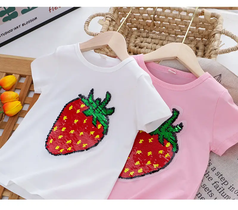 Girls Sequined T-Shirt Watermelon Pink Color Changing — feature 11