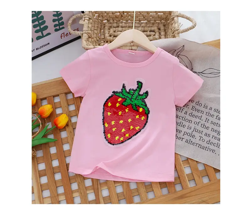 Girls Sequined T-Shirt Watermelon Pink Color Changing — feature 12