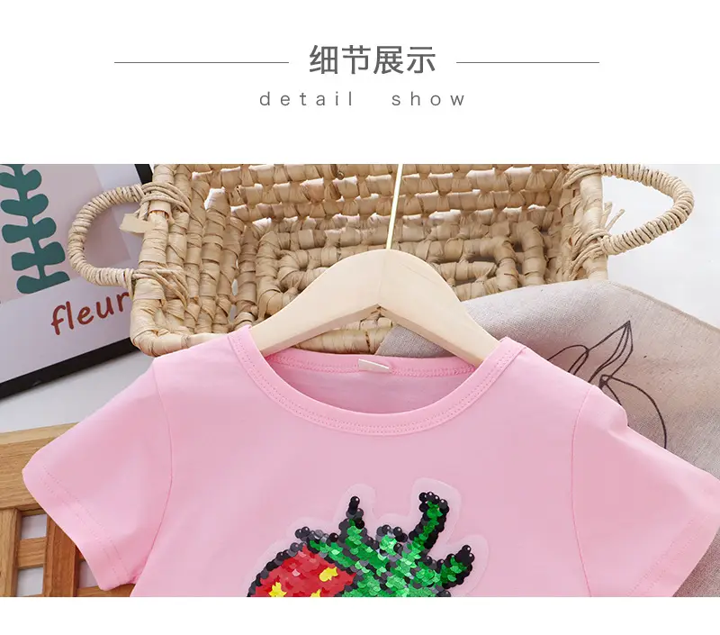 Girls Sequined T-Shirt Watermelon Pink Color Changing — feature 14
