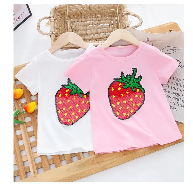 Girls Sequined T-Shirt Watermelon Pink Color Changing — feature 9