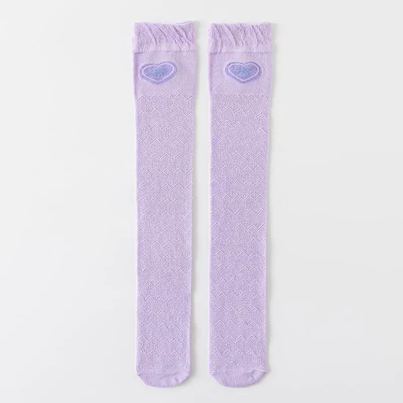 2025 Long-Tube Baby Socks Purple Heart Design - Image 5