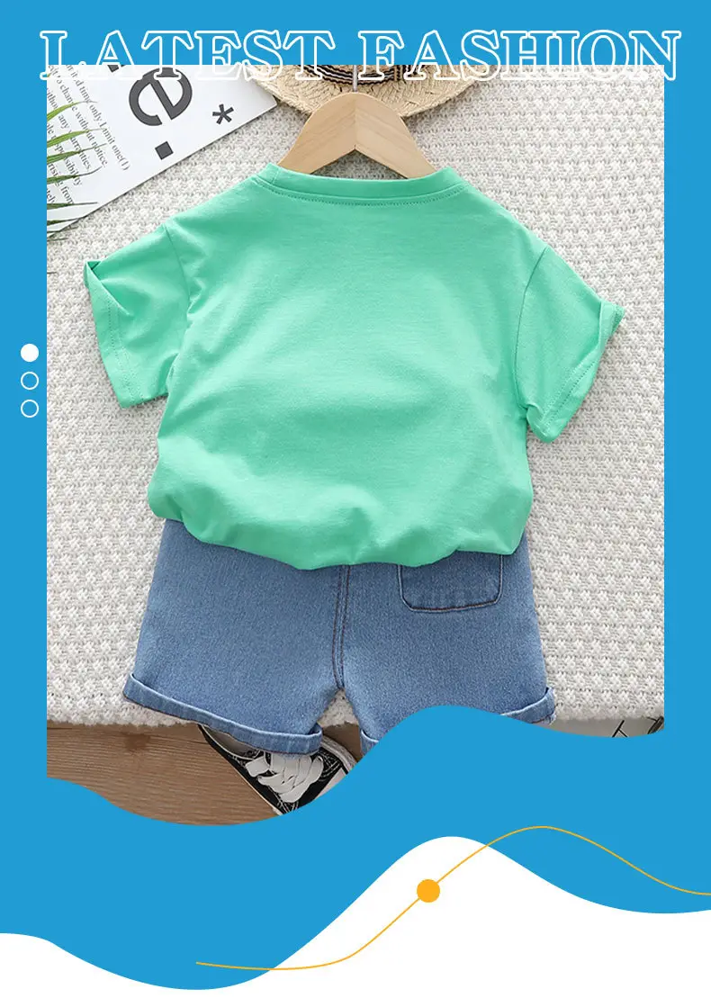 Tiger Printed Short Sleeve T-Shirt & Shorts Set for Boys Girls 2023 — feature 1