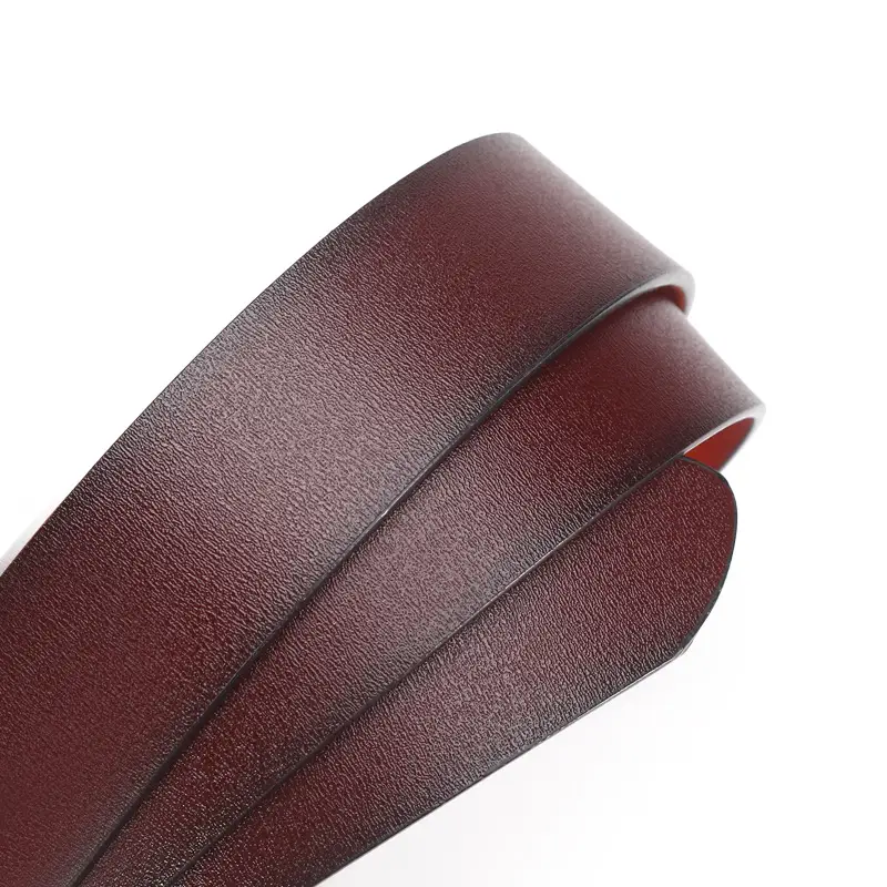 Men's Leather Belt with Orange Inner & Metal Buckle - Image 7