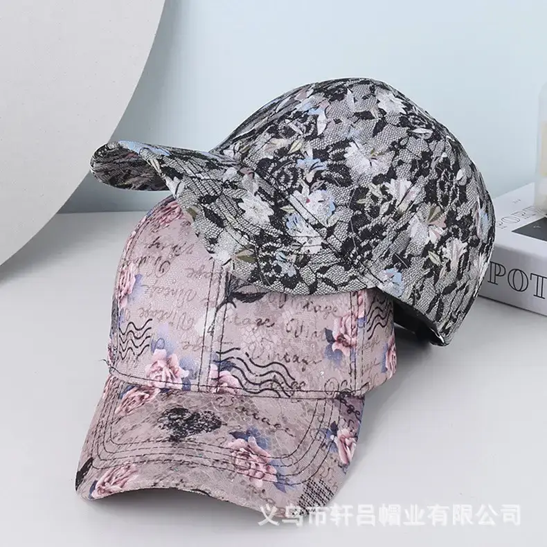 Women's Lace Printed Baseball Cap Sunshade Cap — feature 46