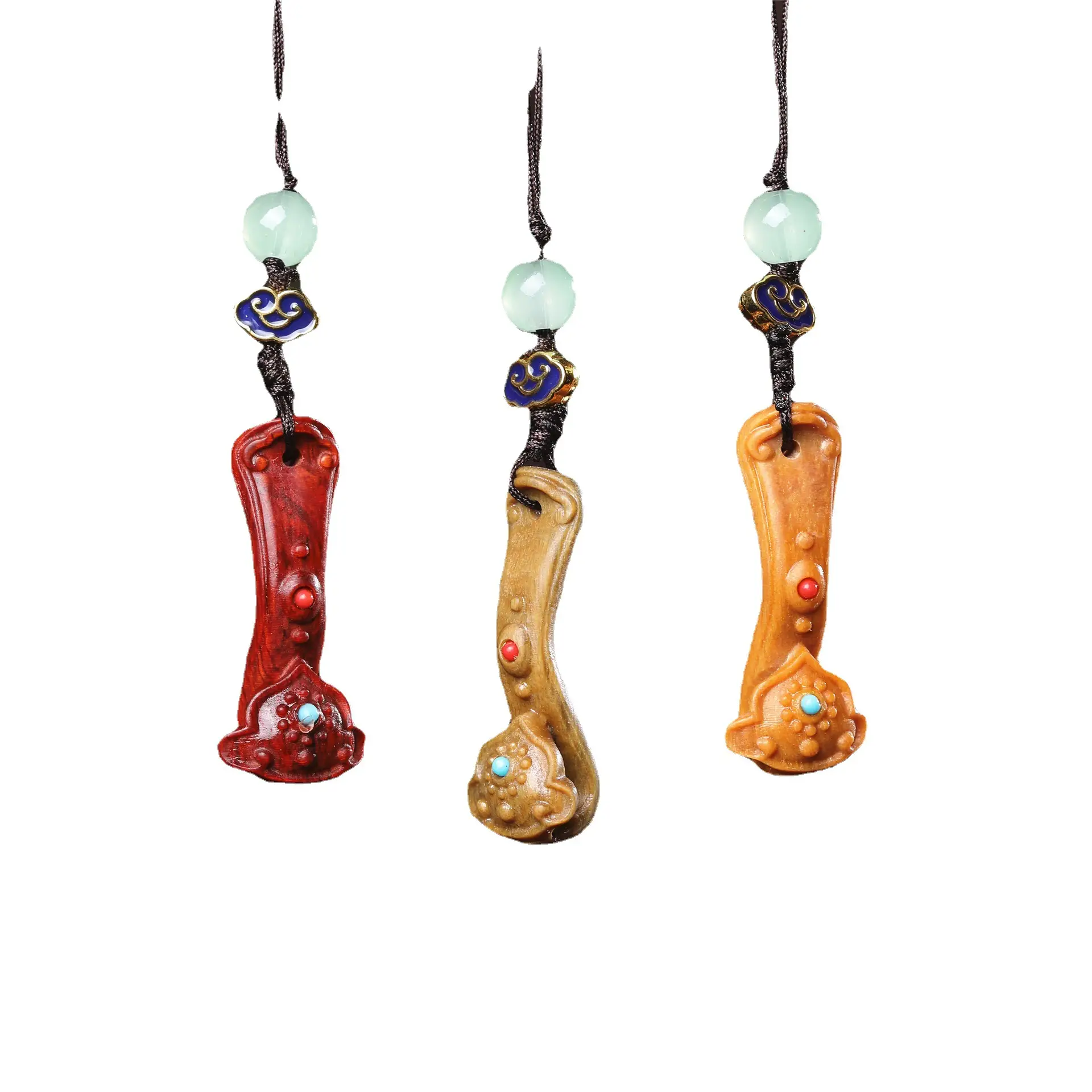 Retro Mahogany Ruyi Mobile Phone Pendant Jewelry Gift - Image 7