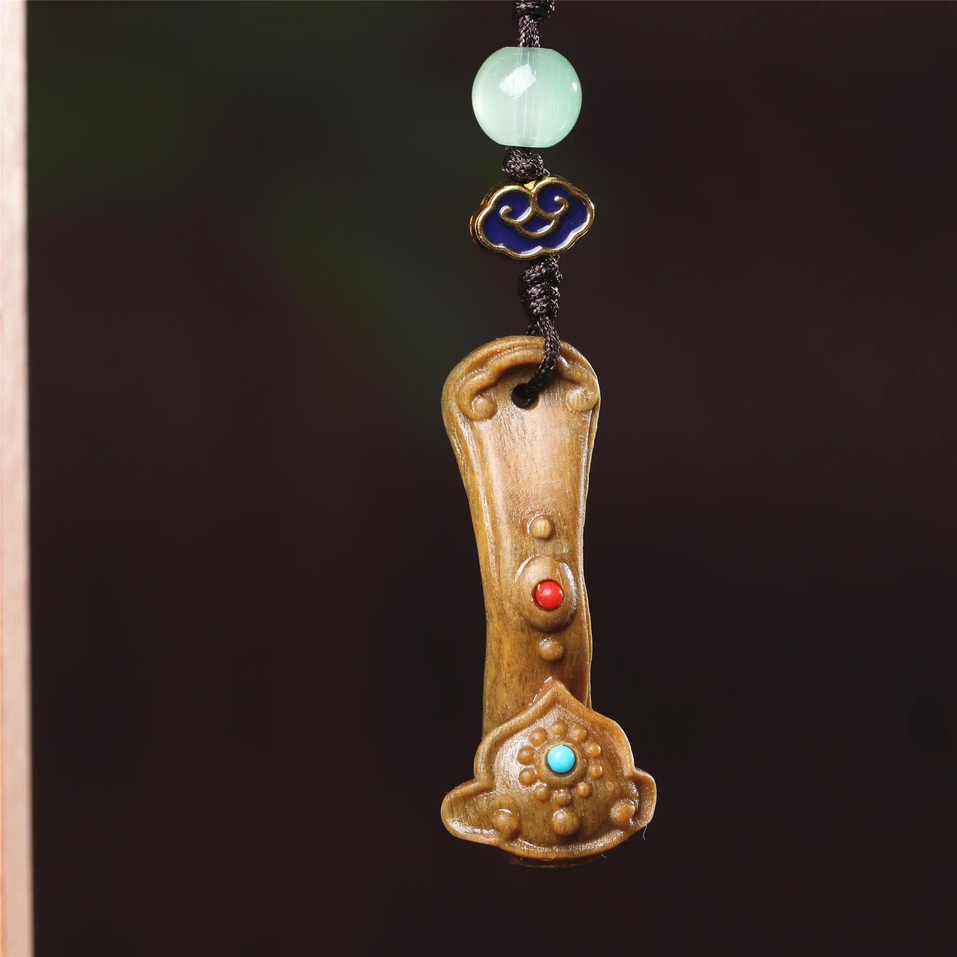 Retro Mahogany Ruyi Mobile Phone Pendant Jewelry Gift - Image 2