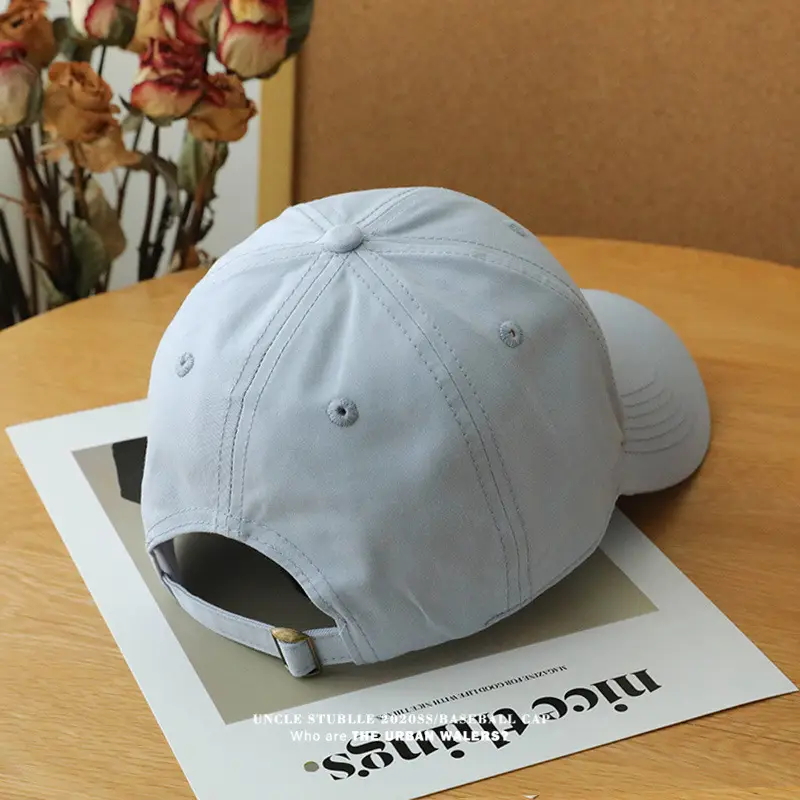 New R Baseball Cap Light Blue Wide Brim Summer Hat — feature 10