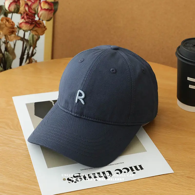 New R Baseball Cap Light Blue Wide Brim Summer Hat — feature 12