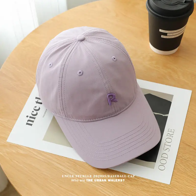 New R Baseball Cap Light Blue Wide Brim Summer Hat — feature 14