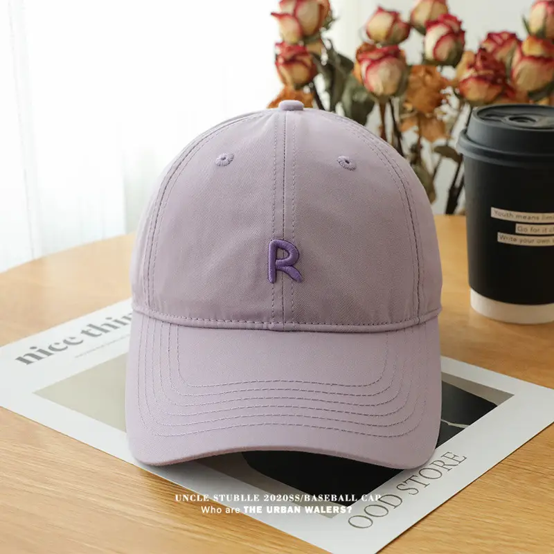 New R Baseball Cap Light Blue Wide Brim Summer Hat — feature 15