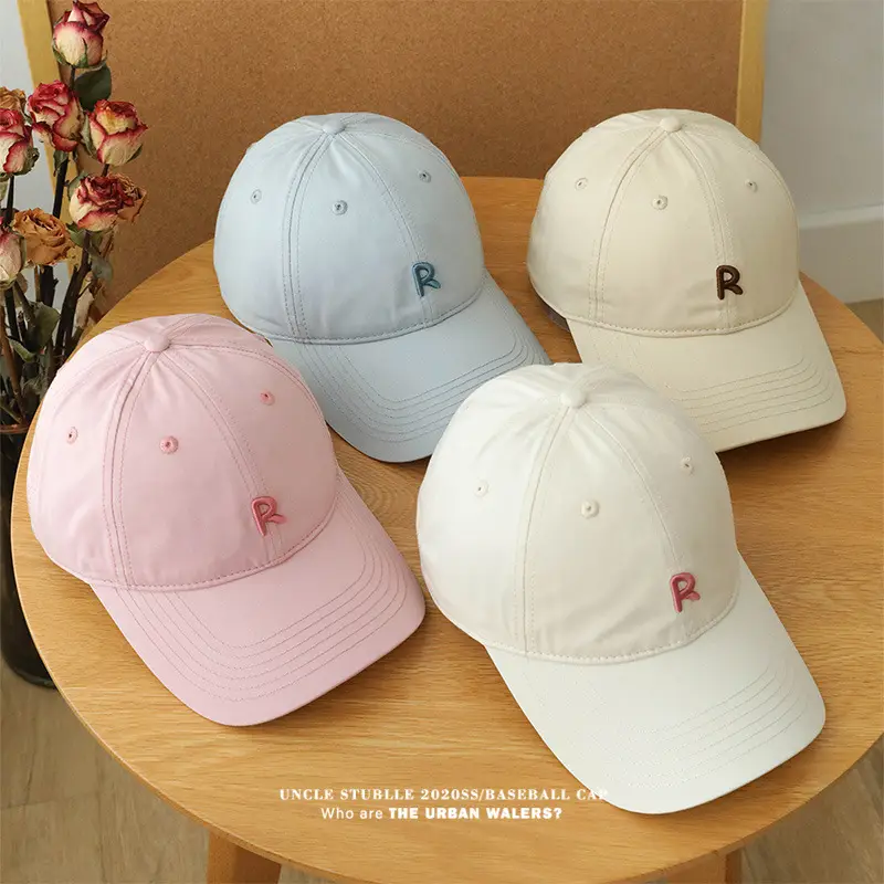 New R Baseball Cap Light Blue Wide Brim Summer Hat — feature 2