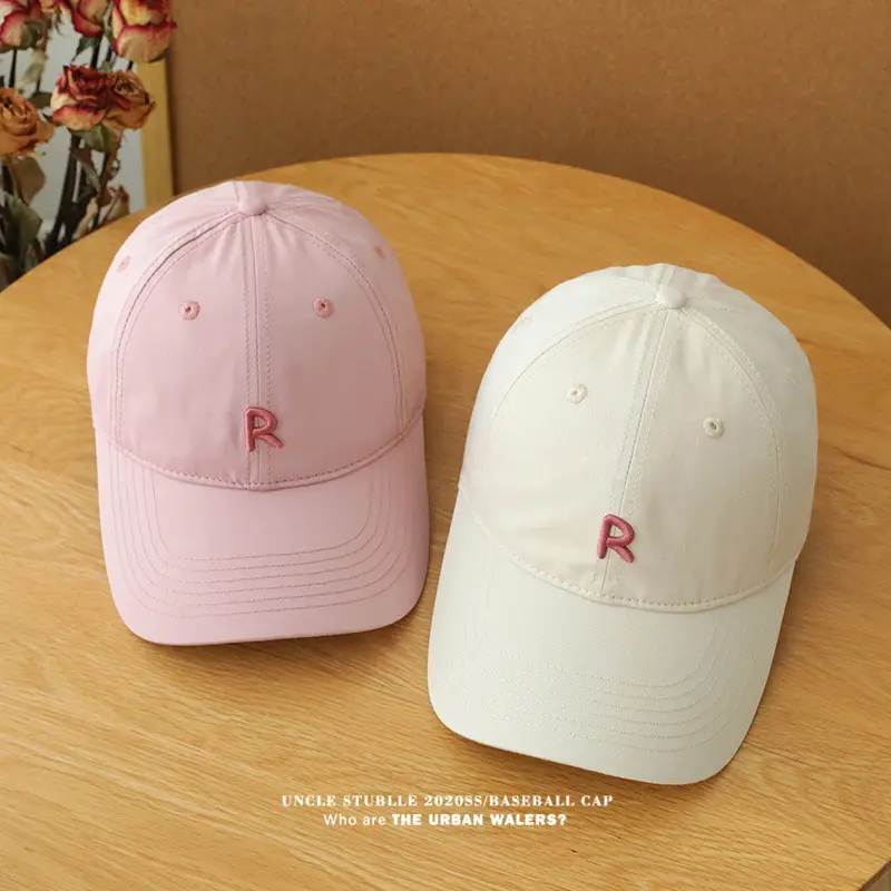 New R Baseball Cap Light Blue Wide Brim Summer Hat — feature 6