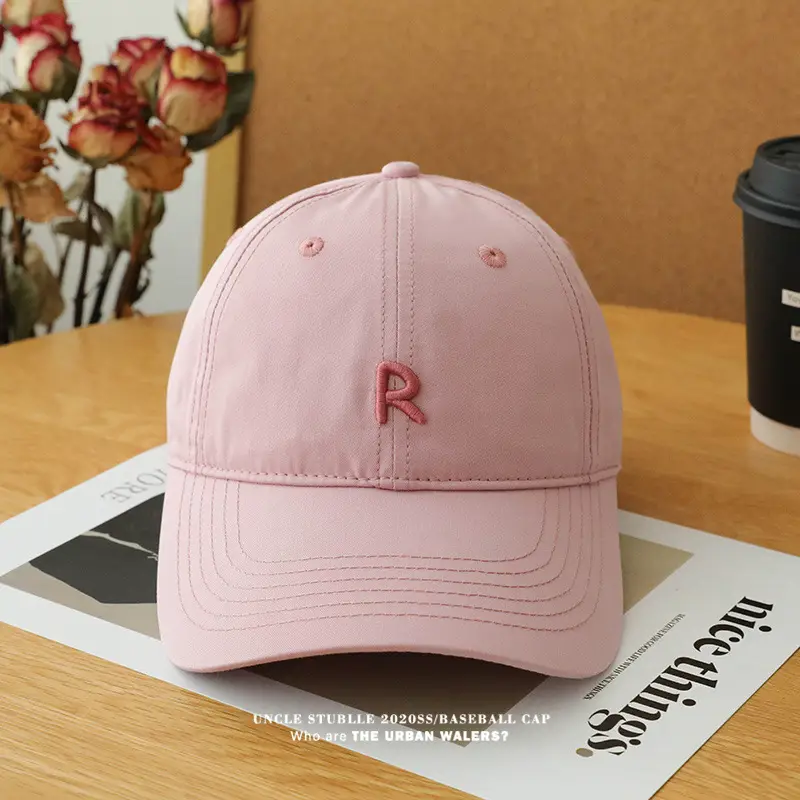 New R Baseball Cap Light Blue Wide Brim Summer Hat — feature 8