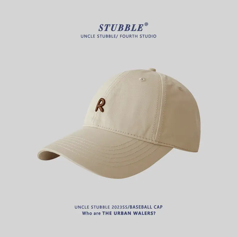 New R Baseball Cap Light Blue Wide Brim Summer Hat