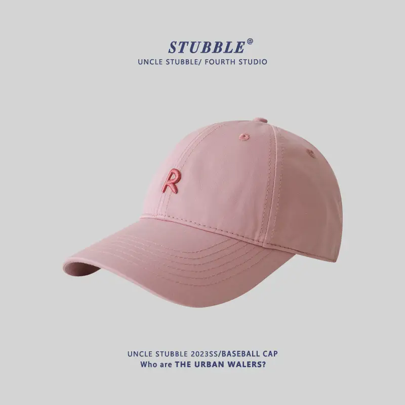 New R Baseball Cap Light Blue Wide Brim Summer Hat