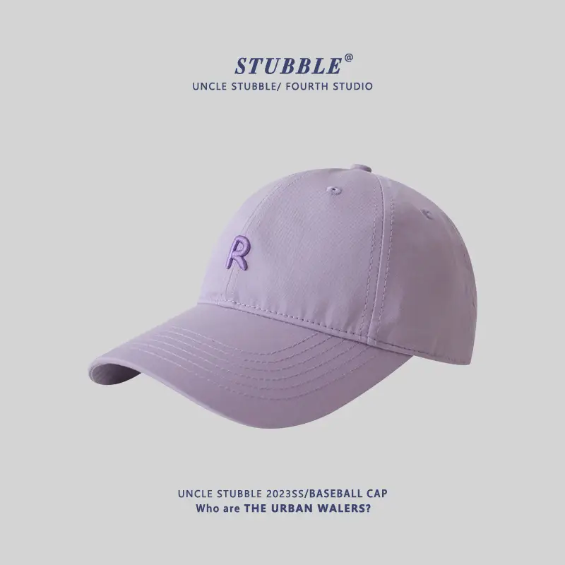 New R Baseball Cap Light Blue Wide Brim Summer Hat