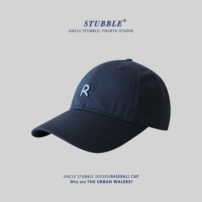 New R Baseball Cap Light Blue Wide Brim Summer Hat
