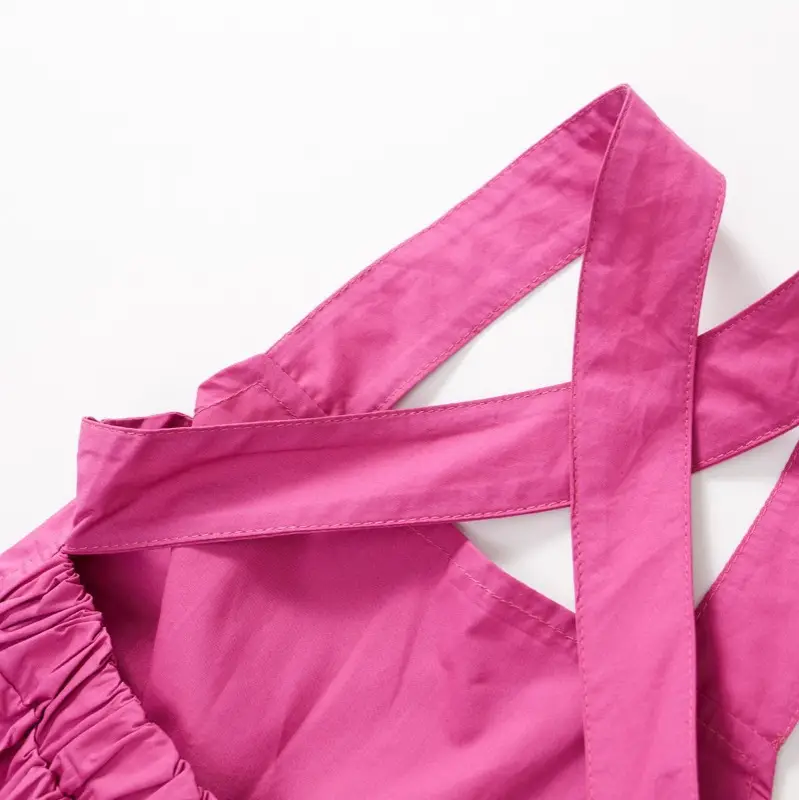 Kids Suspender Dress Black Pink Pure Cotton Summer - Image 6