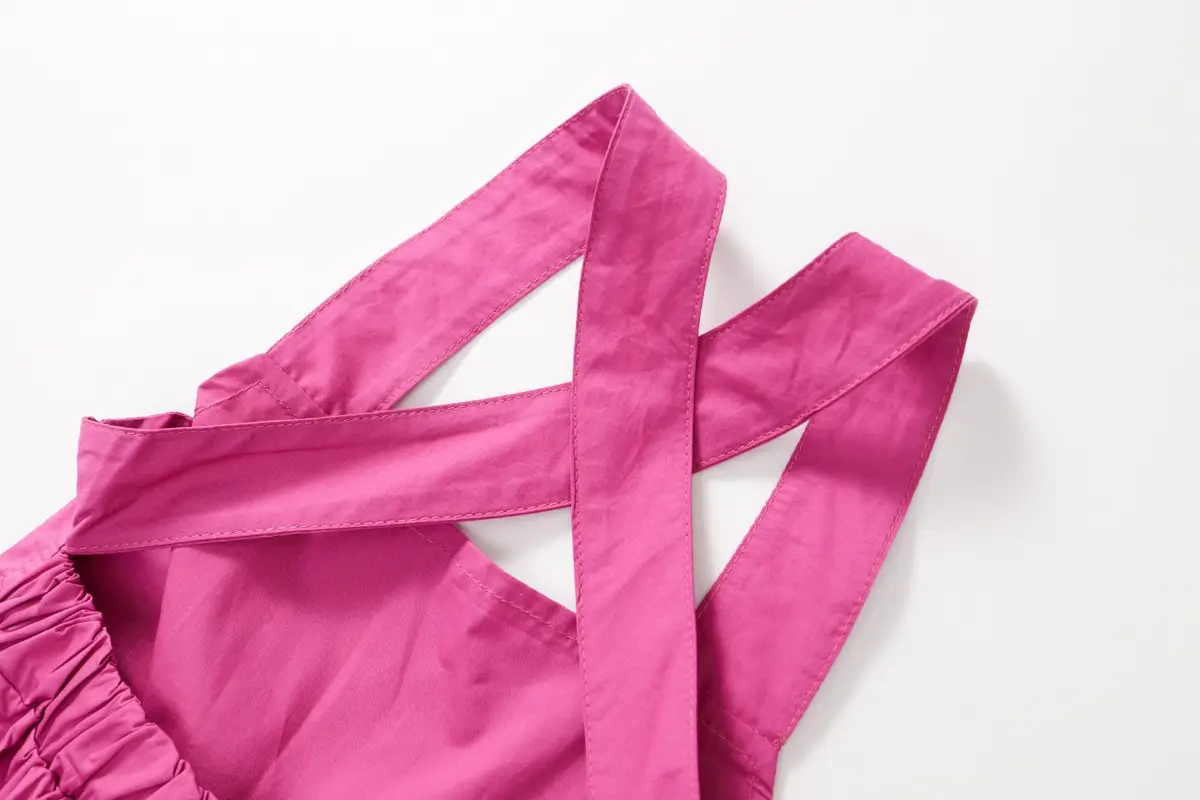 Kids Suspender Dress Black Pink Pure Cotton Summer — feature 12