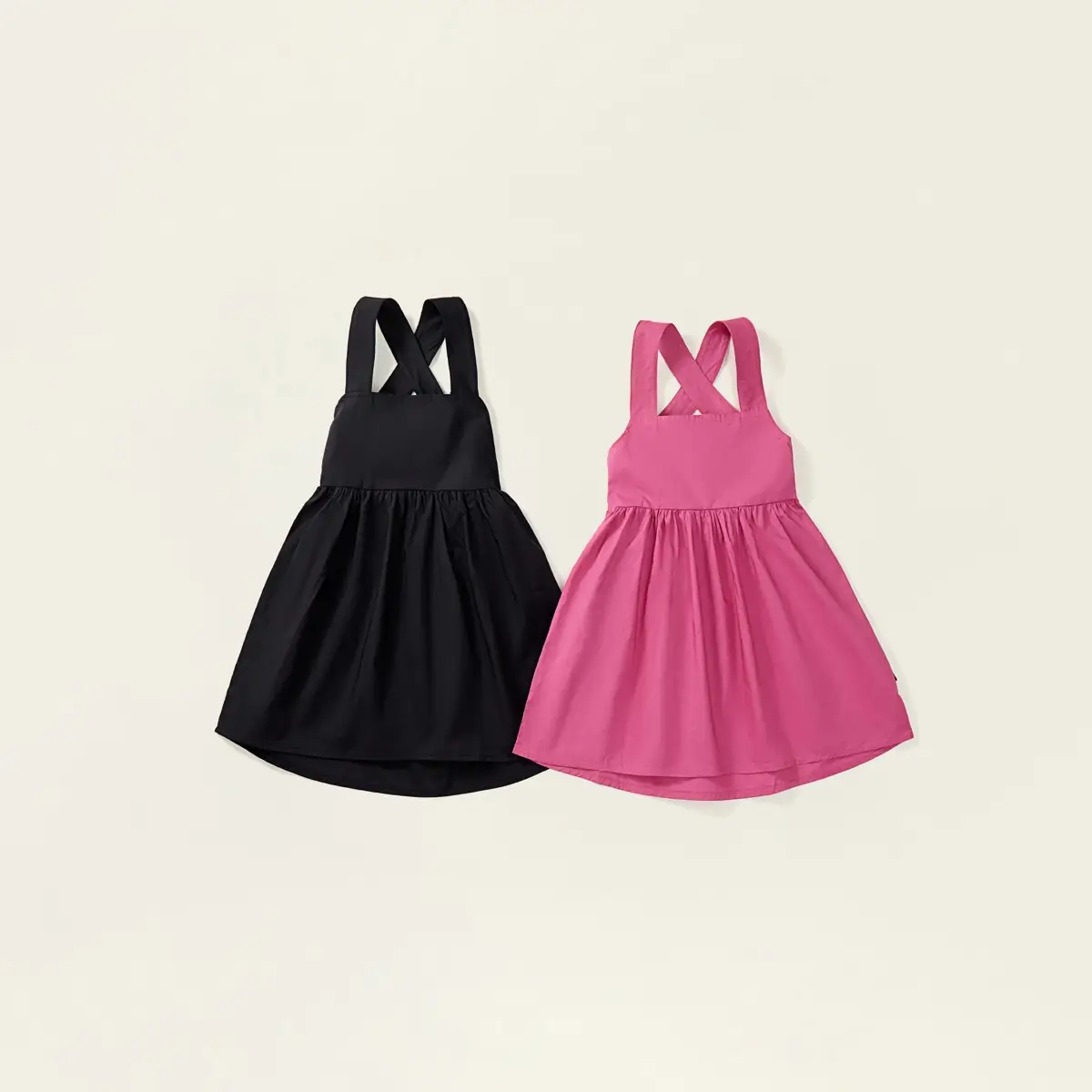Kids Suspender Dress Black Pink Pure Cotton Summer — feature 6