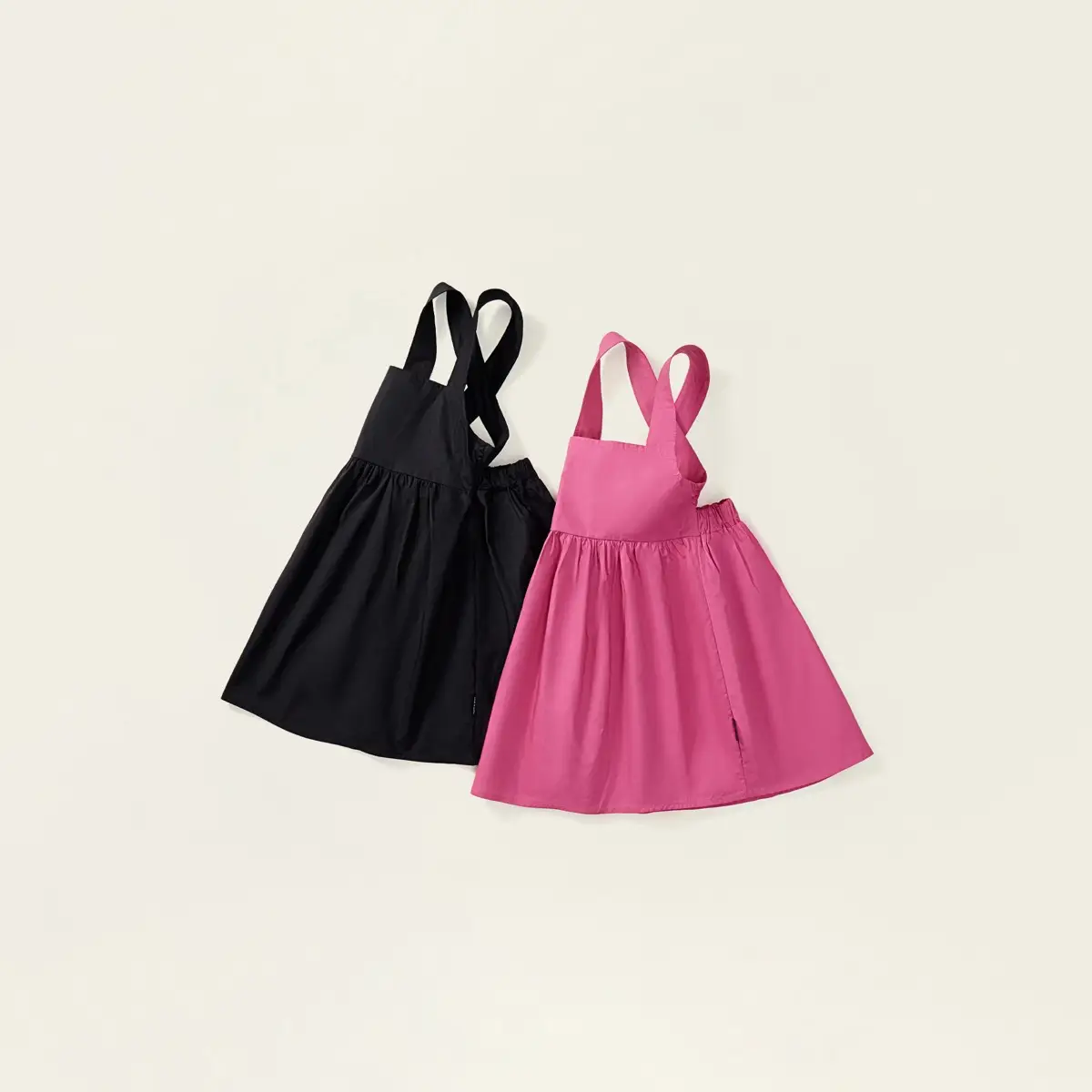 Kids Suspender Dress Black Pink Pure Cotton Summer — feature 7