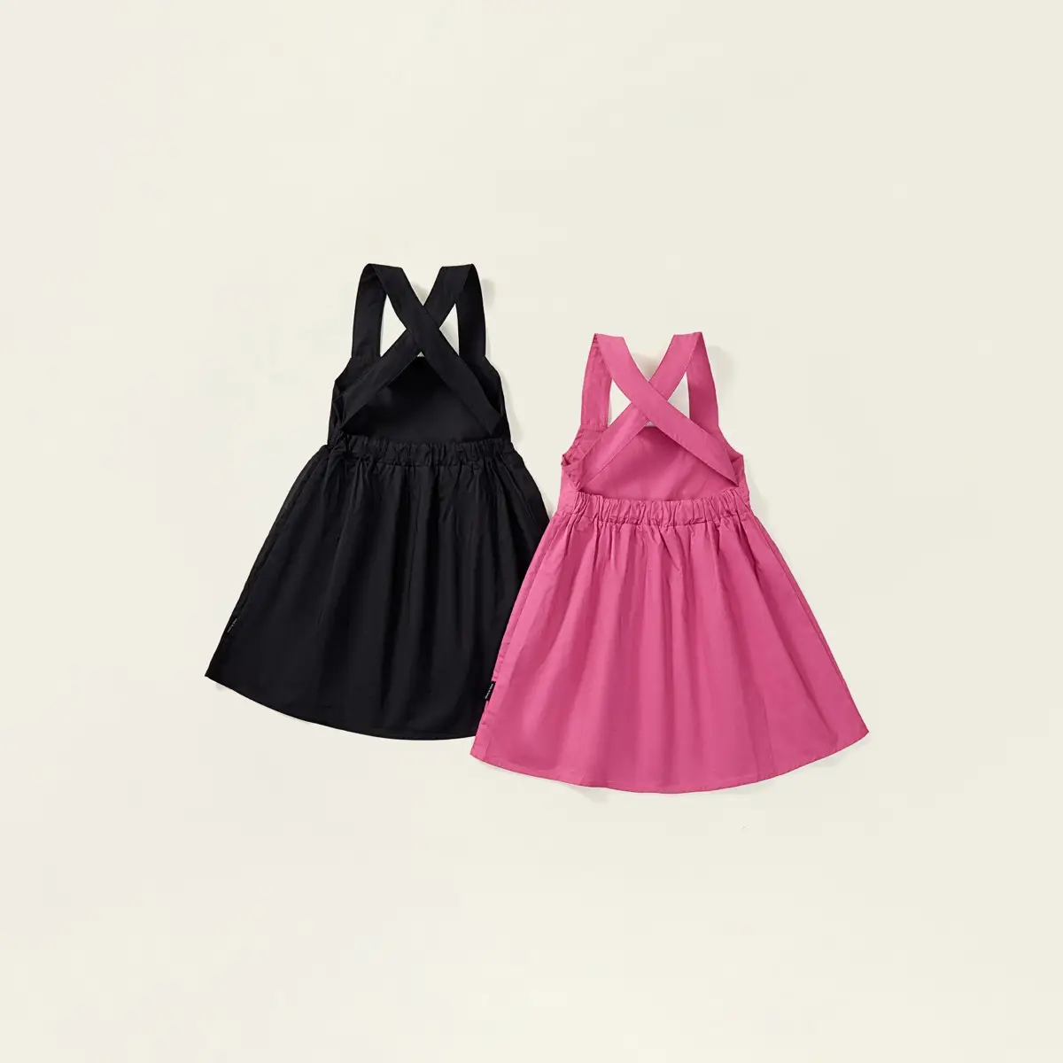 Kids Suspender Dress Black Pink Pure Cotton Summer — feature 8