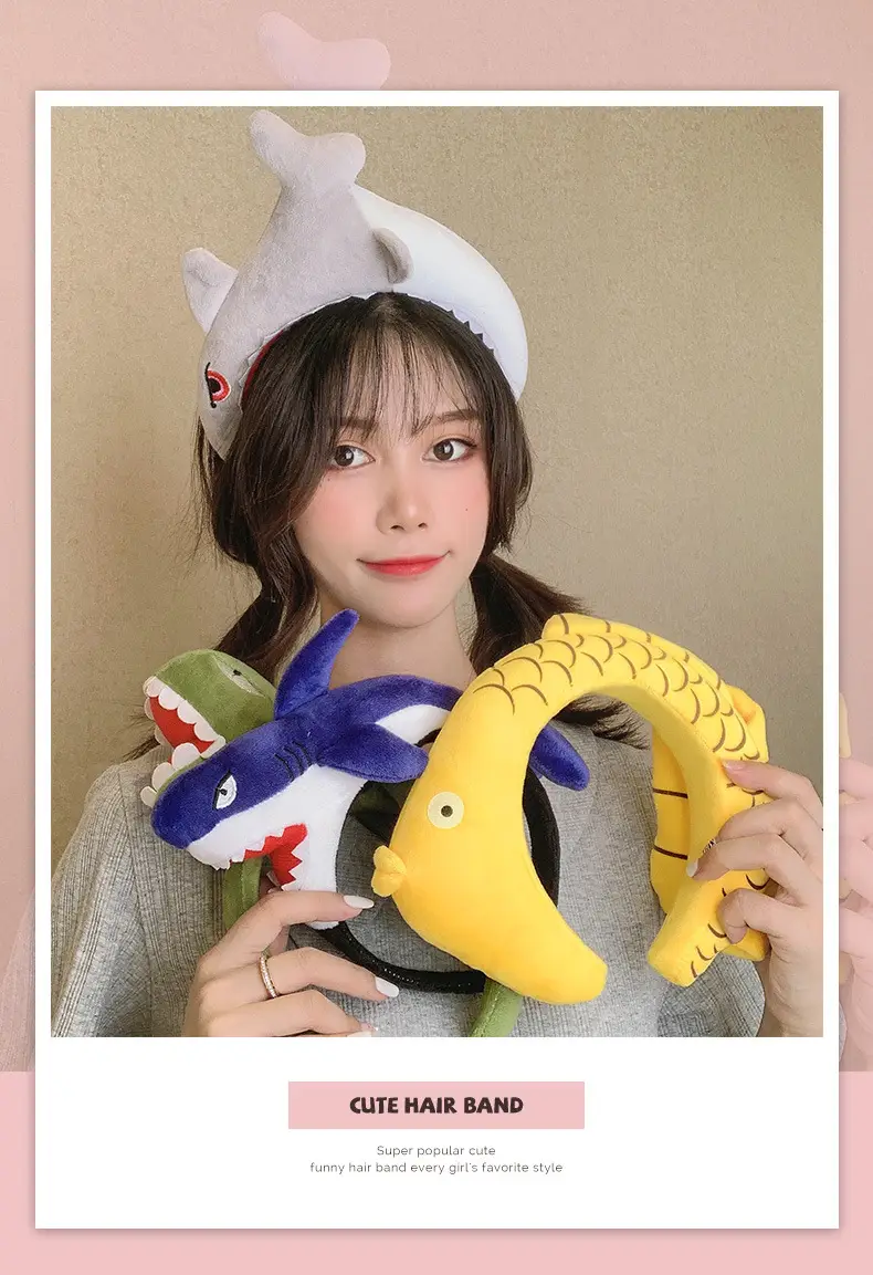 Cute Dinosaur Hair Hoop for Women Cartoon Face Wash — feature 1