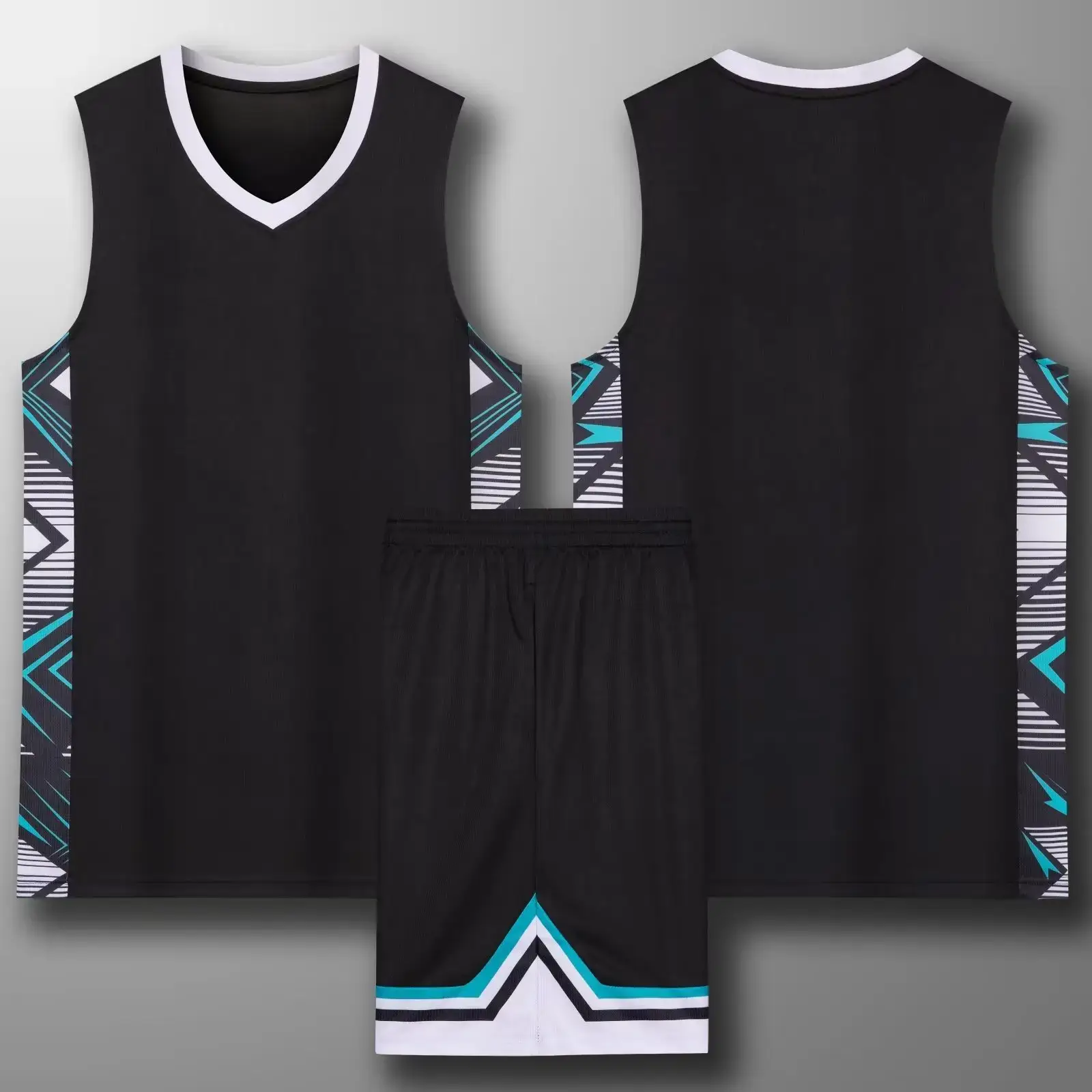 Men's Quick-Drying Sports Vest & Shorts Set Turquoise — feature 14