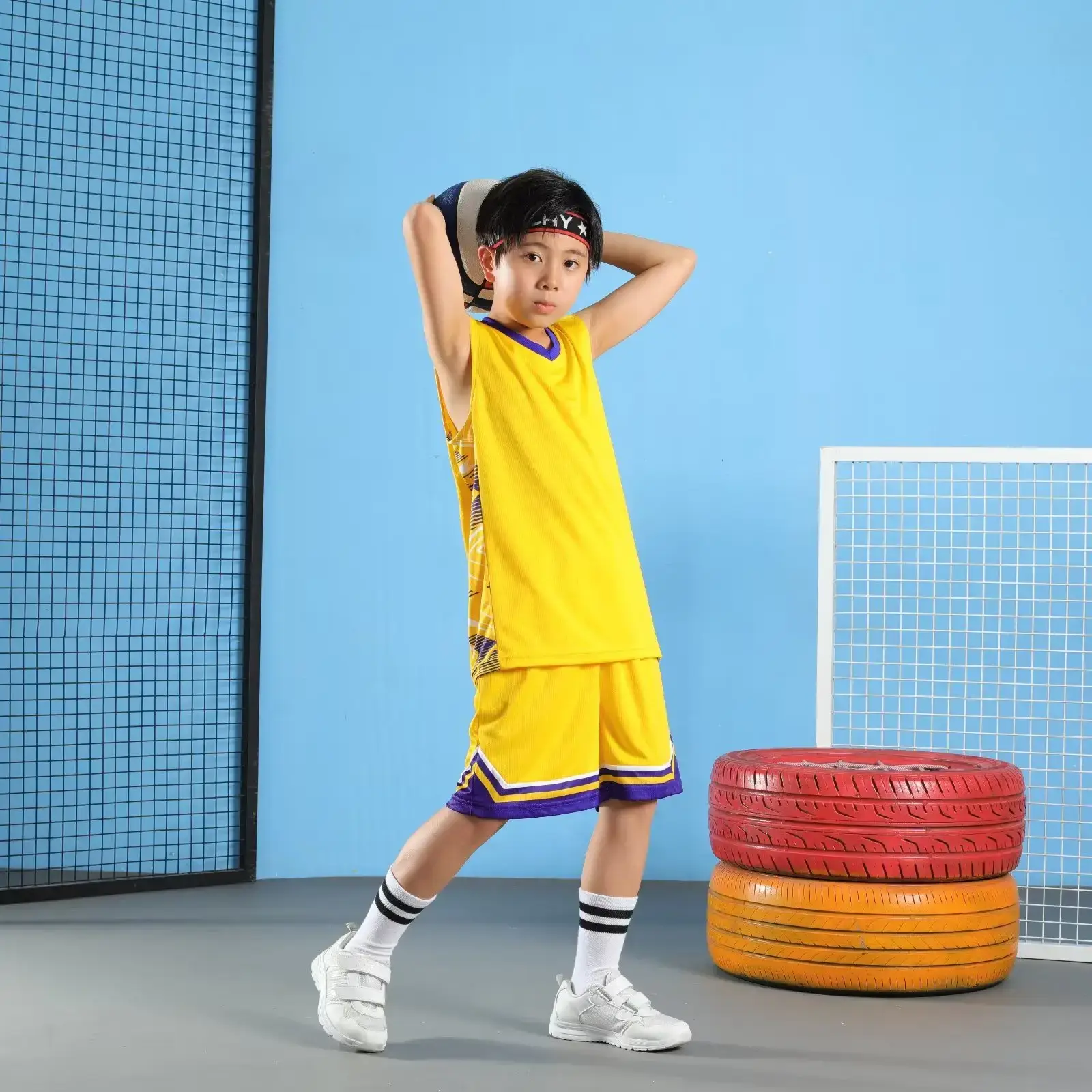 A95 basketball uniform children's clothing yellow