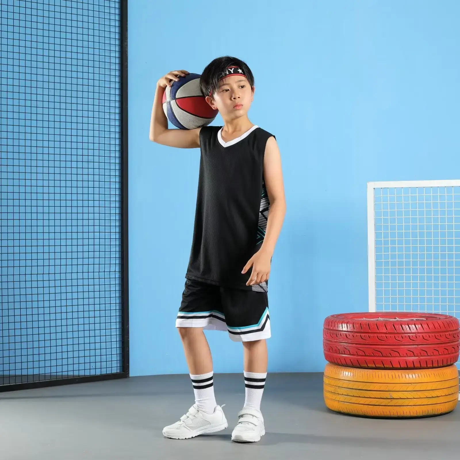 Men's Quick-Drying Sports Vest & Shorts Set Turquoise - Image 30