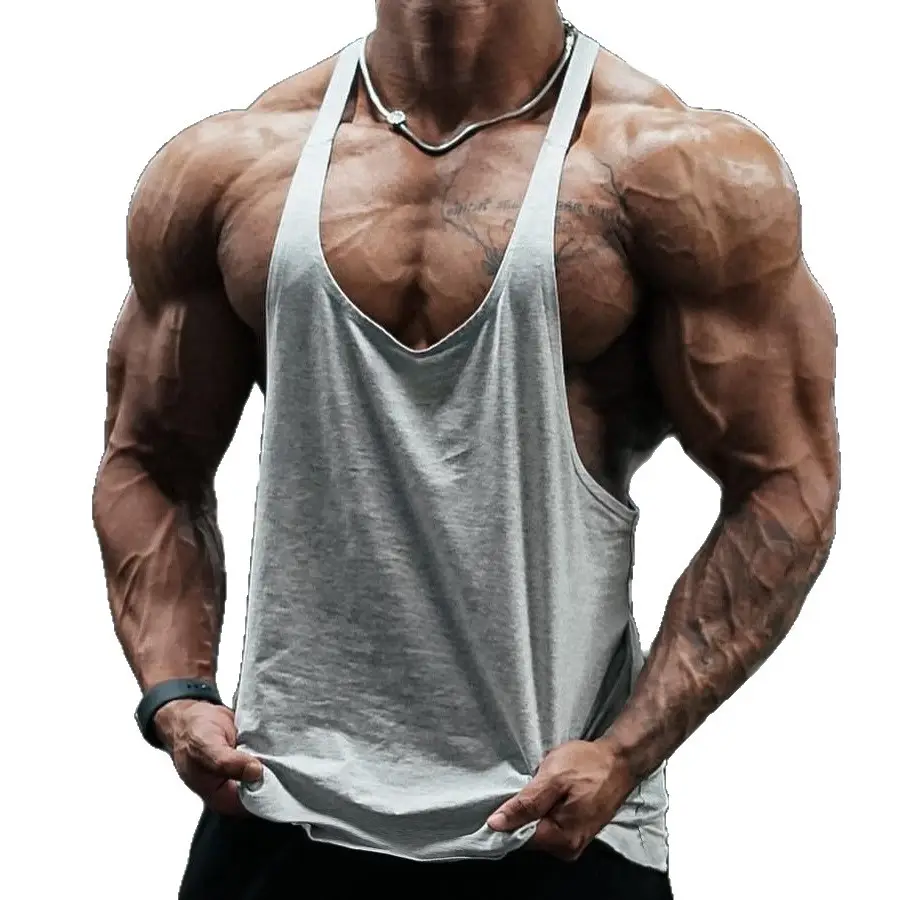 Men Cotton Vest Summer Fitness Running Thin Strap Solid Color - Image 7