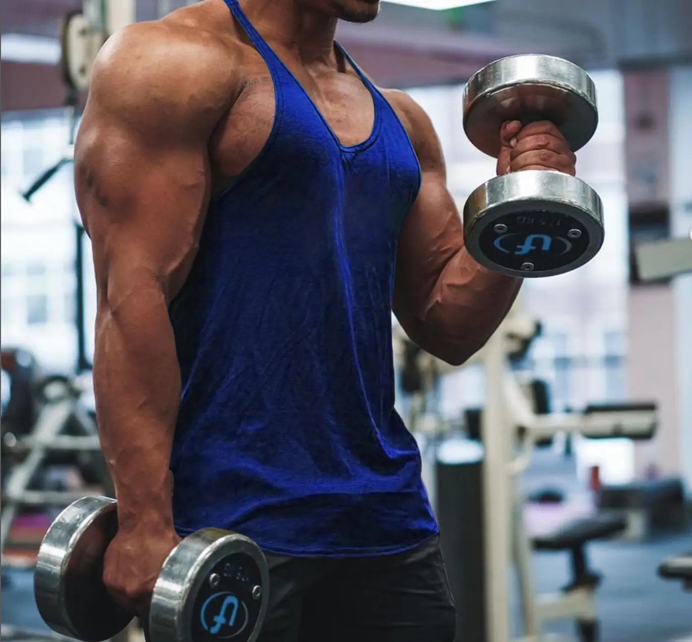 Men Cotton Vest Summer Fitness Running Thin Strap Solid Color — feature 5