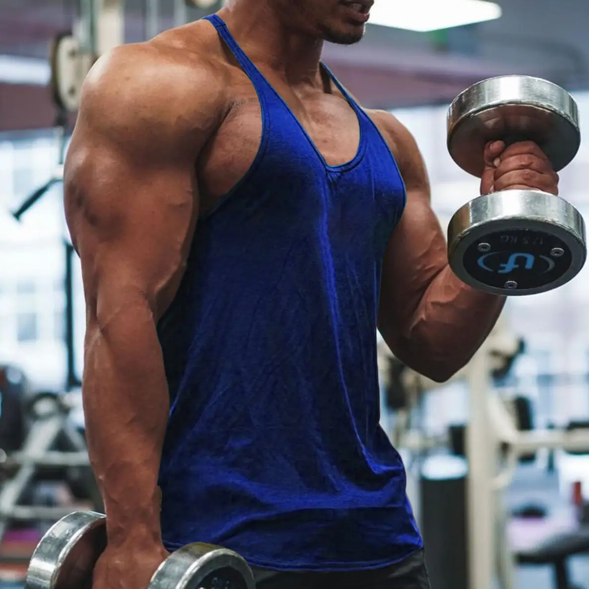 Men Cotton Vest Summer Fitness Running Thin Strap Solid Color - Image 5