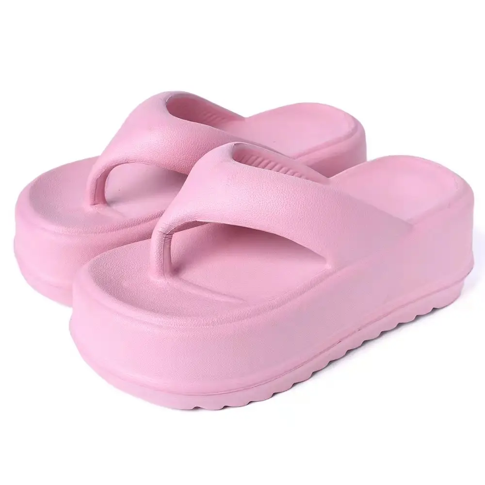 Women's Black Thick Slide Slippers Summer