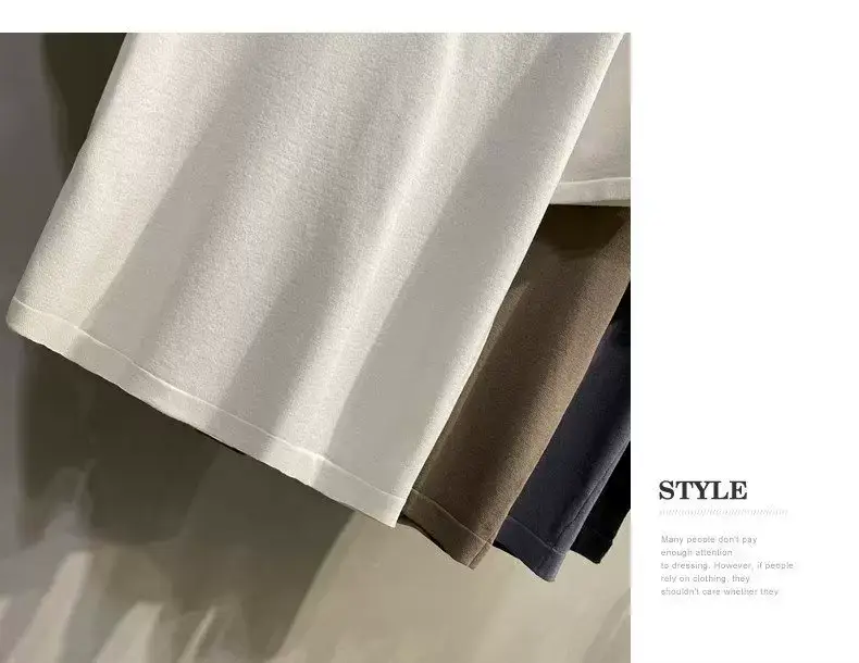 Men Summer Knitted T-Shirt Solid Color Slim Fit — feature 6